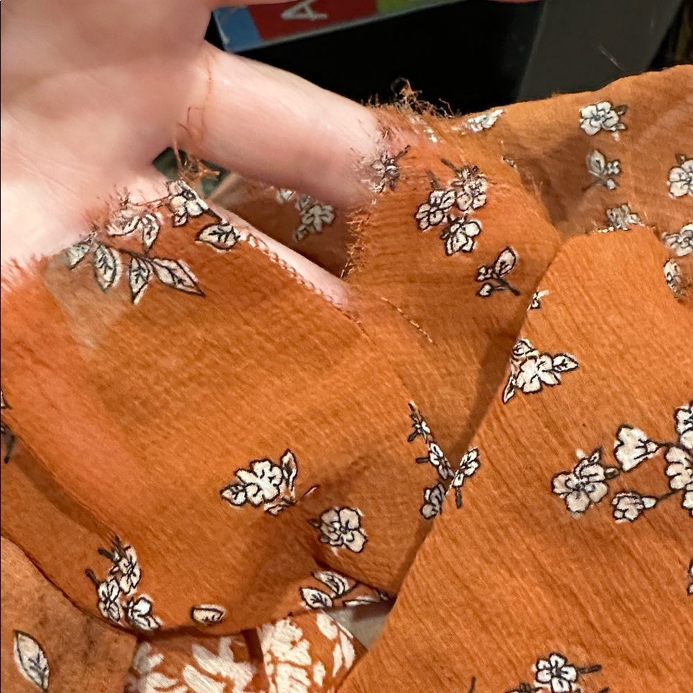 Free People Serena Blouse rust floral print Large - Picture 7 of 9